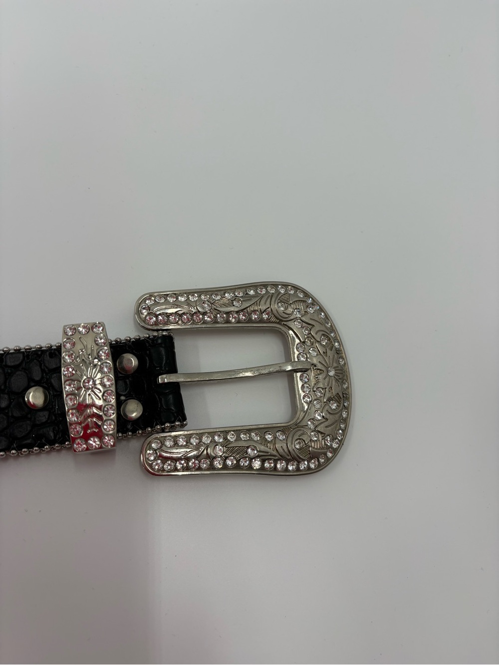 Blazin Roxx Black Croc Cross Rhinestone Western Belt Cowgirl Medium NWOT - Picture 14 of 14